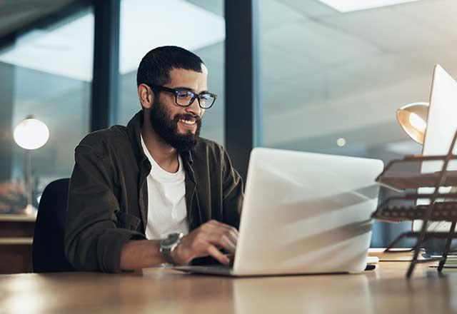 Man using laptop